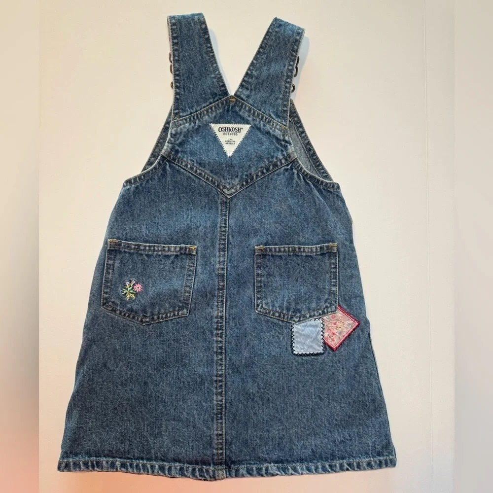 Osh Kosh Vintage Denim Patchwork Skirtall Size 4T